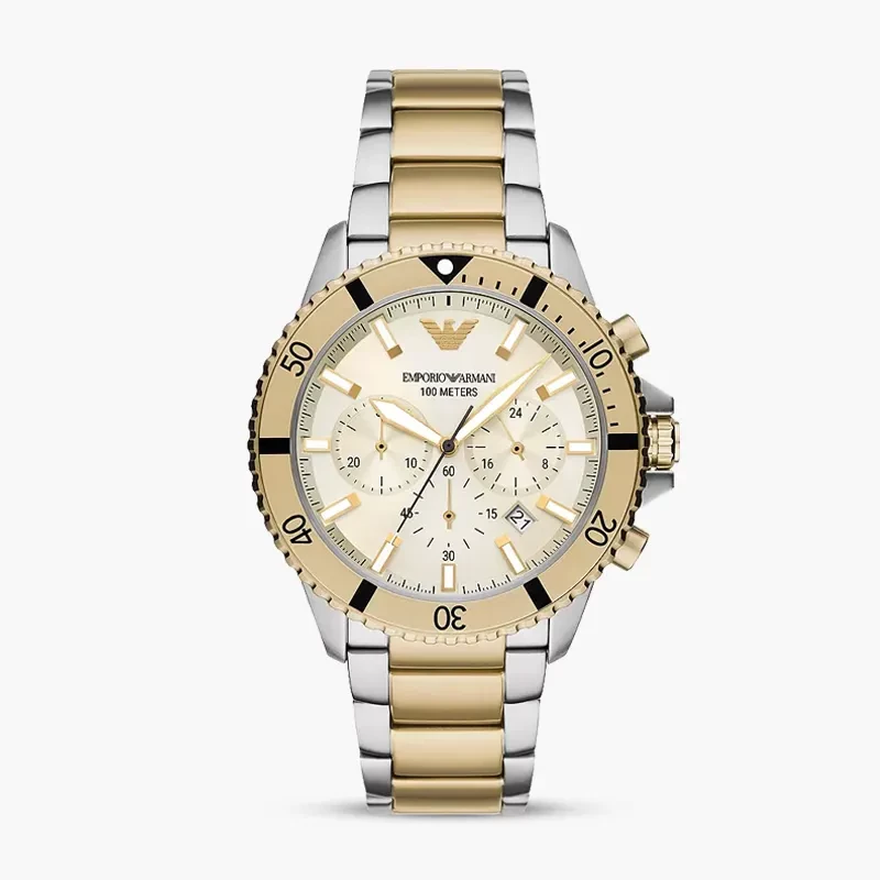 Emporio Armani World Explorer Chronograph Cream Dial Men's Watch | AR11606